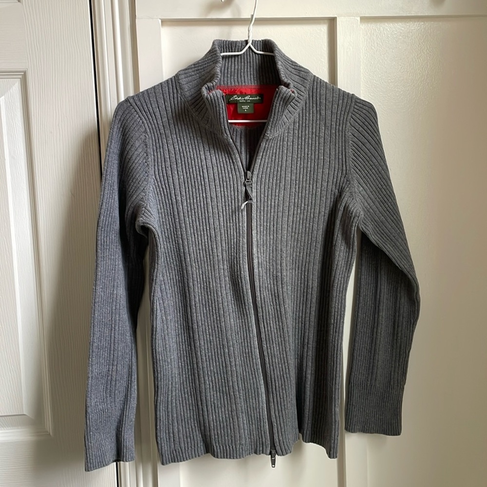 Eddie Bauer two-way zip knit sweater